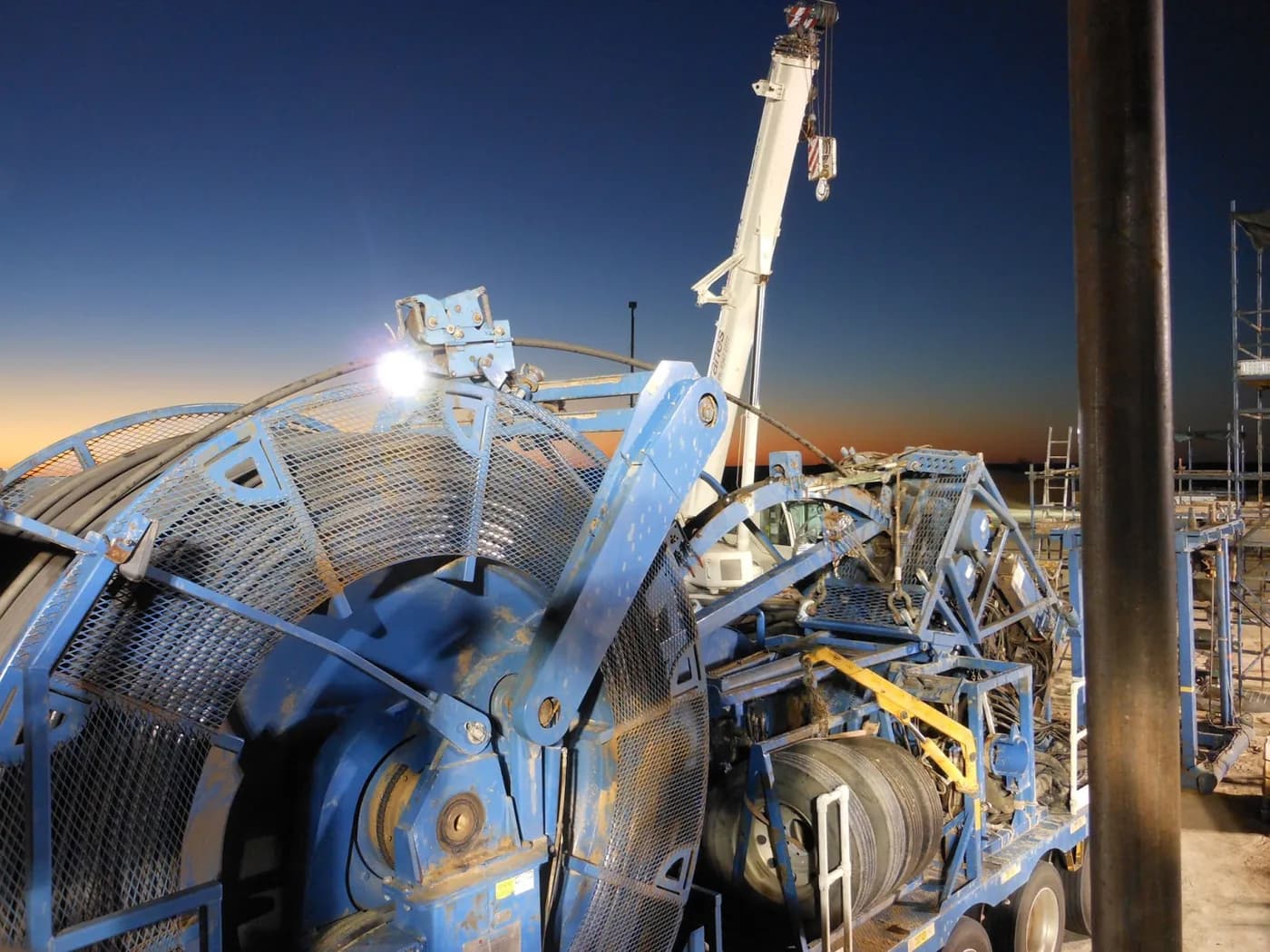 Coiled tubing reel and injector head